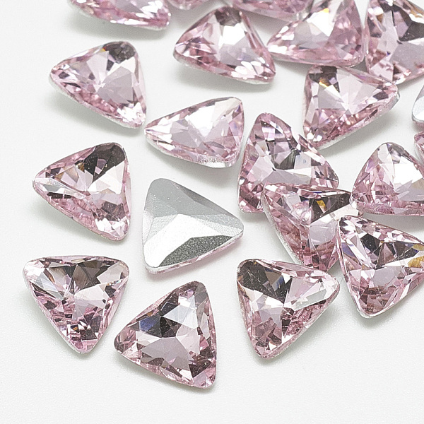 PandaHall Pointed Back Glass Rhinestone Cabochons, Back Plated, Faceted, Triangle, Light Rose, 11x12x4.5mm Glass Rhinestone Triangle Pink
PandaHall Pointed Back Glass Rhinestone Cabochons, Back Plated, Faceted, Triangle, Light Rose, 11x12x4.5mm Glass Rhinestone Triangle Pink