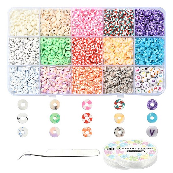 PandaHall DIY Heishi Bracelet Making Kit, Including Polymer Clay Disc & Acrylic Letter Beads, Tweezers, Elastic Thread, Mixed Color..., Multicolor
PandaHall DIY Heishi Bracelet Making Kit, Including Polymer Clay Disc & Acrylic Letter Beads, Tweezers, Elastic Thread, Mixed Color..., Multicolor