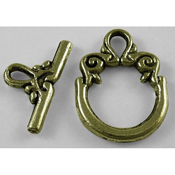 PandaHall Tibetan Style Zinc Alloy Toggle Clasps, Lead Free, Cadmium Free and Nickel Free, Antique Bronze, Ring: 14mm wide, 20mm long, Bar...
PandaHall Tibetan Style Zinc Alloy Toggle Clasps, Lead Free, Cadmium Free and Nickel Free, Antique Bronze, Ring: 14mm wide, 20mm long, Bar...