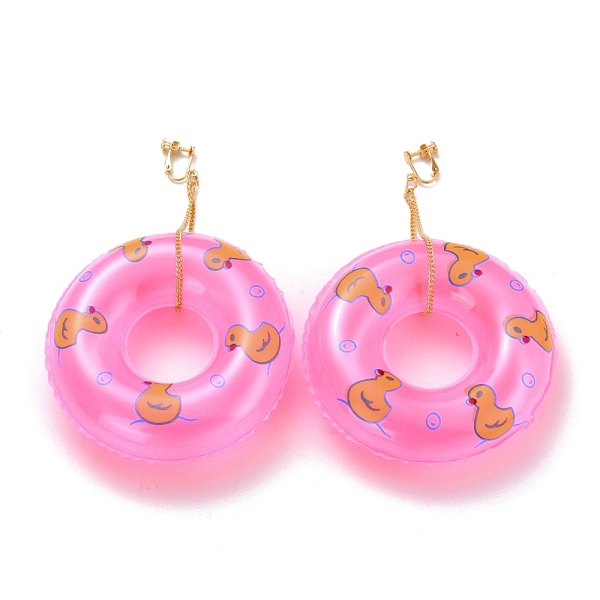 PandaHall Duck Pool Float Dangle Clip-on Earrings for Non Piercing, Chain Tassel with Inflatable Swin Pool Drop Earring, Big Pendant...
PandaHall Duck Pool Float Dangle Clip-on Earrings for Non Piercing, Chain Tassel with Inflatable Swin Pool Drop Earring, Big Pendant...