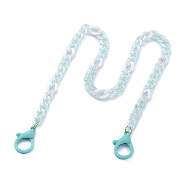 PandaHall Personalized Dual-use Items, Acrylic Curb Chain Necklaces or Eyeglass Chains, with Plastic Lobster Claw Clasps, AB Color Plated..., Cyan
PandaHall Personalized Dual-use Items, Acrylic Curb Chain Necklaces or Eyeglass Chains, with Plastic Lobster Claw Clasps, AB Color Plated..., Cyan
