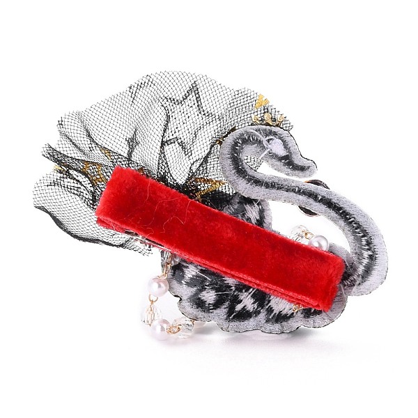 PandaHall Cloth Alligator Hair Clips, Hair Barrettes for Baby Girls, with Plastic Beads, Swan, Black, 43x68x15mm Cloth Black
PandaHall Cloth Alligator Hair Clips, Hair Barrettes for Baby Girls, with Plastic Beads, Swan, Black, 43x68x15mm Cloth Black