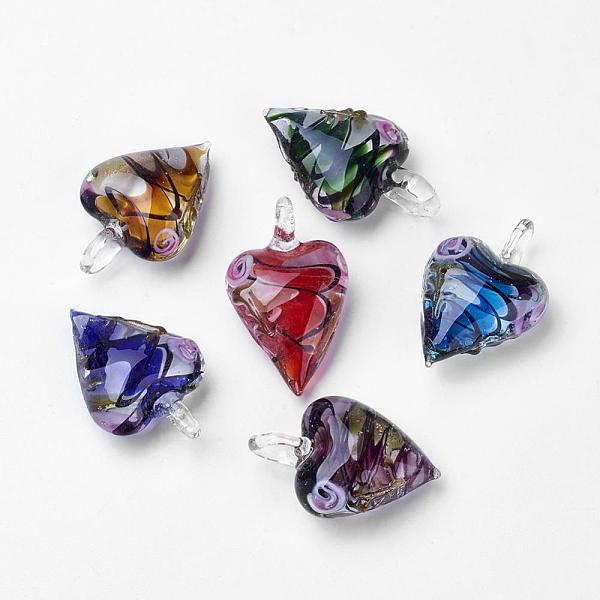 PandaHall Handmade Gold Sand Heart Lampwork Pendants, Inner Flower, Mixed Color, 41~47x28~31x14~18mm, Hole: 4~8mm, 12pcs/box Lampwork Heart..., Multicolor
PandaHall Handmade Gold Sand Heart Lampwork Pendants, Inner Flower, Mixed Color, 41~47x28~31x14~18mm, Hole: 4~8mm, 12pcs/box Lampwork Heart..., Multicolor