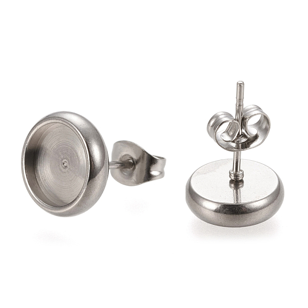 PandaHall 304 Stainless Steel Stud Earring Settings, with Ear Nuts, Flat Round, Stainless Steel Color, 10.5mm, Pin: 0.8mm, Tray: 8mm 304...
PandaHall 304 Stainless Steel Stud Earring Settings, with Ear Nuts, Flat Round, Stainless Steel Color, 10.5mm, Pin: 0.8mm, Tray: 8mm 304...