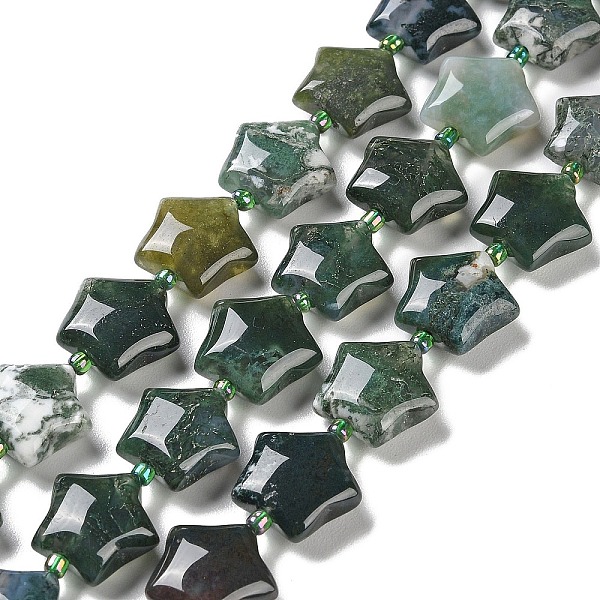 PandaHall Natural Indian Agate Beads Strands, with Seed Beads, Puffed Star, 14~15.5x15~16x6.5~7mm, Hole: 1mm, about 24~25pcs/strand...
PandaHall Natural Indian Agate Beads Strands, with Seed Beads, Puffed Star, 14~15.5x15~16x6.5~7mm, Hole: 1mm, about 24~25pcs/strand...