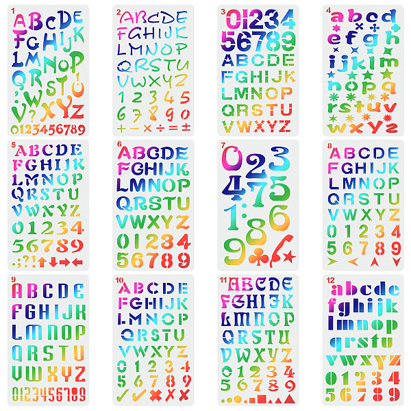PandaHall 12Pcs 12 Styles PET Plastic Drawing Painting Stencils Templates, Rectangle, Number 0~9 and Letter A~Z, Mixed Patterns...
PandaHall 12Pcs 12 Styles PET Plastic Drawing Painting Stencils Templates, Rectangle, Number 0~9 and Letter A~Z, Mixed Patterns...