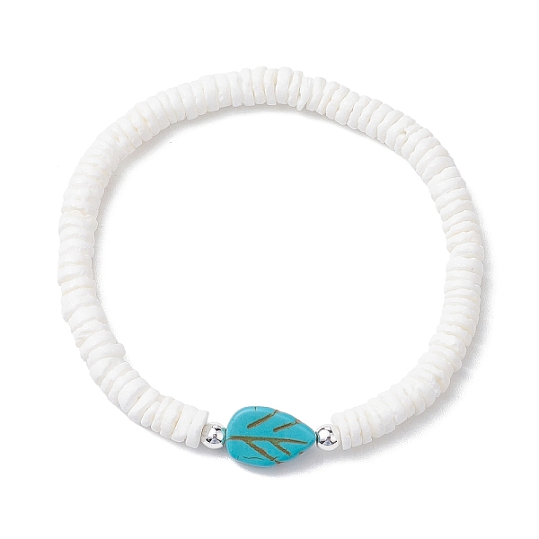 PandaHall Natutal White Sea Shell Disc Beaded Stretch Bracelets, Leaf Synthetic Dyed Turquoise & Brass Bracelets for Women Men, Silver...
PandaHall Natutal White Sea Shell Disc Beaded Stretch Bracelets, Leaf Synthetic Dyed Turquoise & Brass Bracelets for Women Men, Silver...