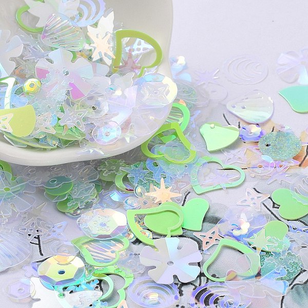 PandaHall Ornament Accessories, PVC Paillette/Sequins Beads, Golden Sheen, Mixed Shapes, Heart/Star/Flower, Mixed Color, 4~14x4~12x0.3~0.8mm..., Multicolor
PandaHall Ornament Accessories, PVC Paillette/Sequins Beads, Golden Sheen, Mixed Shapes, Heart/Star/Flower, Mixed Color, 4~14x4~12x0.3~0.8mm..., Multicolor