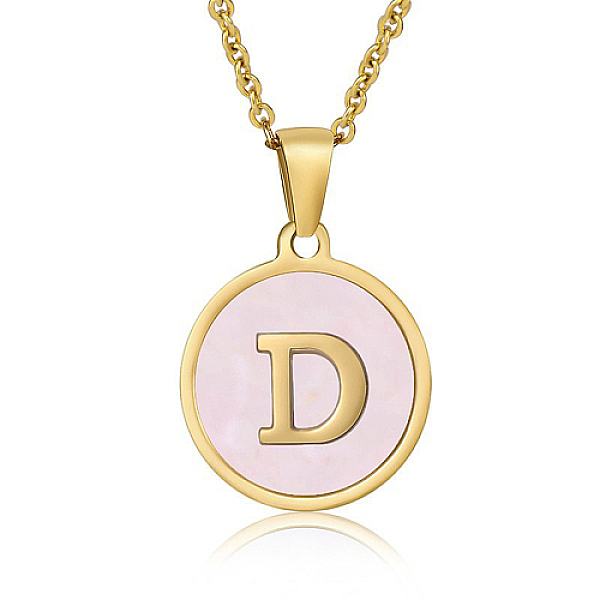 PandaHall Natural Shell Initial Letter Pendant Necklace, with Golden Stainless Steel Cable Chains, Letter D, 17.72 inch(45cm) Shell Letter D..., Pink
PandaHall Natural Shell Initial Letter Pendant Necklace, with Golden Stainless Steel Cable Chains, Letter D, 17.72 inch(45cm) Shell Letter D..., Pink