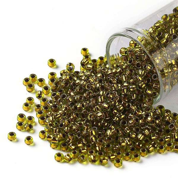 PandaHall TOHO Round Seed Beads, Japanese Seed Beads, (747) Copper Lined Lime Green, 8/0, 3mm, Hole: 1mm, about 222pcs/10g Glass Green
PandaHall TOHO Round Seed Beads, Japanese Seed Beads, (747) Copper Lined Lime Green, 8/0, 3mm, Hole: 1mm, about 222pcs/10g Glass Green