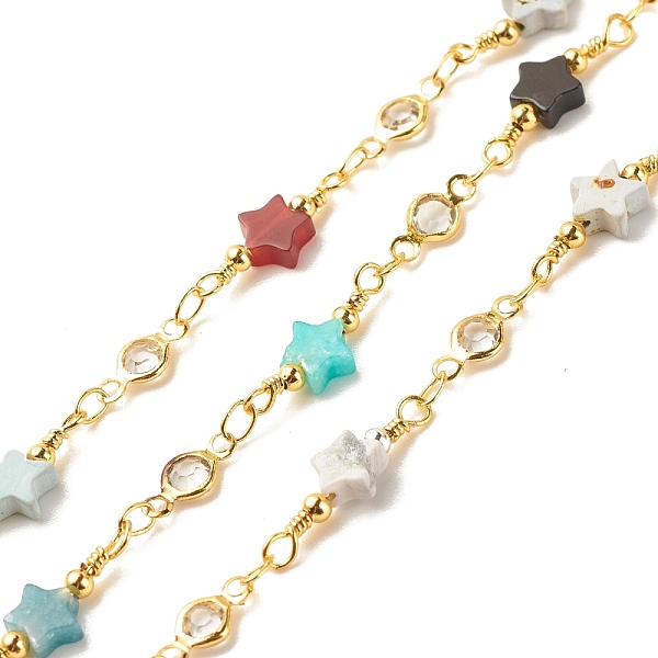 PandaHall Brass Glass Oval Link Chains, with Natural Mixed Stone Star Beaded, Long-Lasting Plated, Soldered, with Spool, Colorful..., Clear
PandaHall Brass Glass Oval Link Chains, with Natural Mixed Stone Star Beaded, Long-Lasting Plated, Soldered, with Spool, Colorful..., Clear