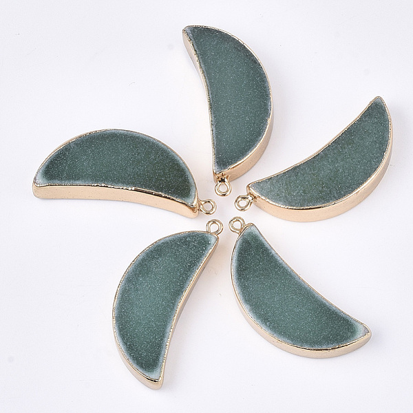 PandaHall Electroplate Natural Aventurine Pendants, with Iron Findings, Moon, Golden, 44~45x18~19x8~9mm, Hole: 1.6mm Aventurine Moon
PandaHall Electroplate Natural Aventurine Pendants, with Iron Findings, Moon, Golden, 44~45x18~19x8~9mm, Hole: 1.6mm Aventurine Moon