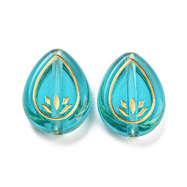 PandaHall Plating Transparent Acrylic Beads, Golden Metal Enlaced, Teardrop, Medium Turquoise, 17x13.5x4.8mm, Hole: 1.8mm, about 568pcs/500g...
PandaHall Plating Transparent Acrylic Beads, Golden Metal Enlaced, Teardrop, Medium Turquoise, 17x13.5x4.8mm, Hole: 1.8mm, about 568pcs/500g...