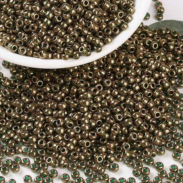 PandaHall MIYUKI Round Rocailles Beads, Japanese Seed Beads, 8/0, (RR307) Dark Topaz Gold Luster, 3mm, Hole: 1mm, about 422~455pcs/10g Glass..., Brown
PandaHall MIYUKI Round Rocailles Beads, Japanese Seed Beads, 8/0, (RR307) Dark Topaz Gold Luster, 3mm, Hole: 1mm, about 422~455pcs/10g Glass..., Brown