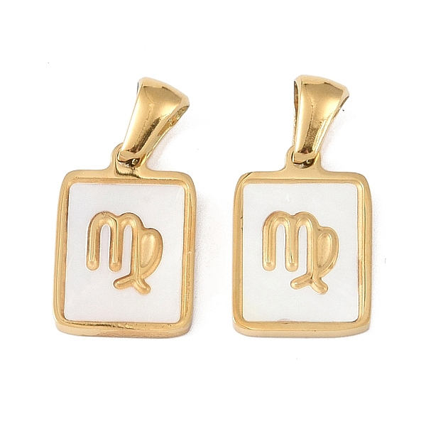 PandaHall Constellations Natural White Shell Pendants, Ion Plating(IP) 304 Stainless Steel Rectangle Charms, Real 18K Gold Plated, Virgo...
PandaHall Constellations Natural White Shell Pendants, Ion Plating(IP) 304 Stainless Steel Rectangle Charms, Real 18K Gold Plated, Virgo...