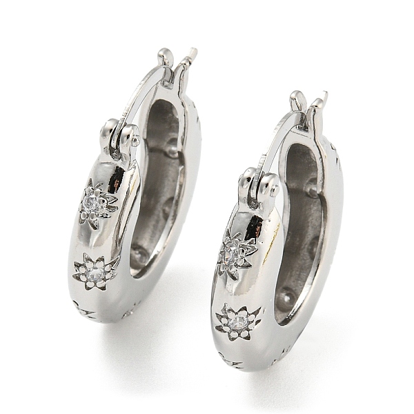 PandaHall Flower Pattern Rack Plating Brass Micro Pave Cubic Zirconia Thick Hoop Earrings for Women, Long-Lasting Plated, Cadmium Free &..., Clear
PandaHall Flower Pattern Rack Plating Brass Micro Pave Cubic Zirconia Thick Hoop Earrings for Women, Long-Lasting Plated, Cadmium Free &..., Clear