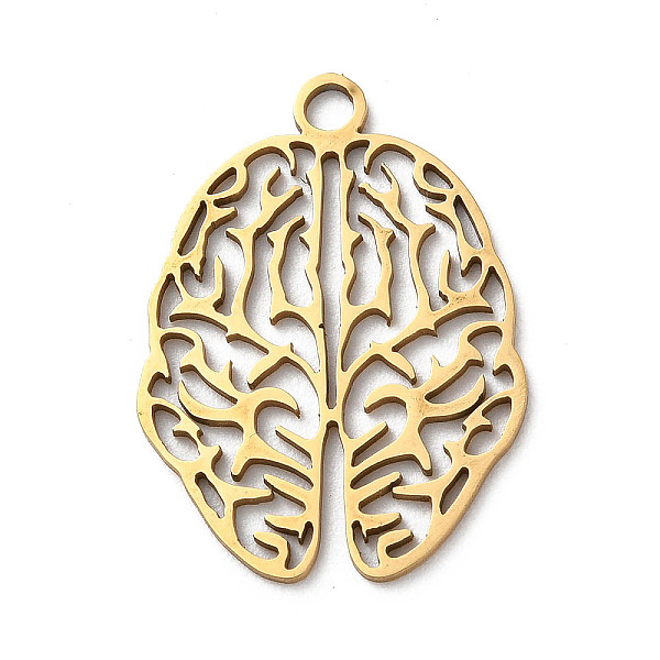 PandaHall 201 Stainless Steel Pendants, Laser Cut, Brain Charm, Golden, 26x19x1mm, Hole: 2mm 201 Stainless Steel Body
PandaHall 201 Stainless Steel Pendants, Laser Cut, Brain Charm, Golden, 26x19x1mm, Hole: 2mm 201 Stainless Steel Body