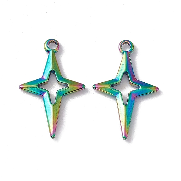 PandaHall Ion Plating(IP) 304 Stainless Steel Pendants, Star Charms, Rainbow Color, 27.5x17x2.5mm, Hole: 2mm 304 Stainless Steel Star
PandaHall Ion Plating(IP) 304 Stainless Steel Pendants, Star Charms, Rainbow Color, 27.5x17x2.5mm, Hole: 2mm 304 Stainless Steel Star