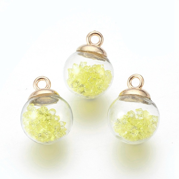 PandaHall Transparent Glass Bottle Pendants, with Glass Rhinestone Inside and Eco-Friendly Plastic Bottle Caps, Round, Yellow, 21x16mm...
PandaHall Transparent Glass Bottle Pendants, with Glass Rhinestone Inside and Eco-Friendly Plastic Bottle Caps, Round, Yellow, 21x16mm...