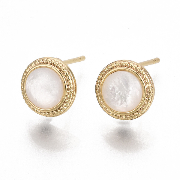 PandaHall Brass Earring Findings, with Shell and Loop, Flat Round, Nickel Free, Real 18K Gold Plated, 9mm, Hole: 0.9mm, Pin: 0.8mm Shell...
PandaHall Brass Earring Findings, with Shell and Loop, Flat Round, Nickel Free, Real 18K Gold Plated, 9mm, Hole: 0.9mm, Pin: 0.8mm Shell...