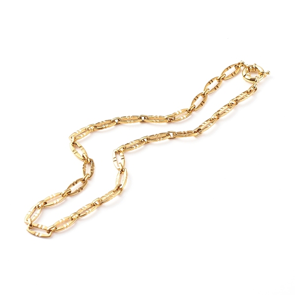 PandaHall 304 Stainless Steel Oval Link Chain Necklaces, with Brass Spring Ring Clasps, Textured, Real 18K Gold Plated, 15-7/8 inch(40.3cm)...
PandaHall 304 Stainless Steel Oval Link Chain Necklaces, with Brass Spring Ring Clasps, Textured, Real 18K Gold Plated, 15-7/8 inch(40.3cm)...