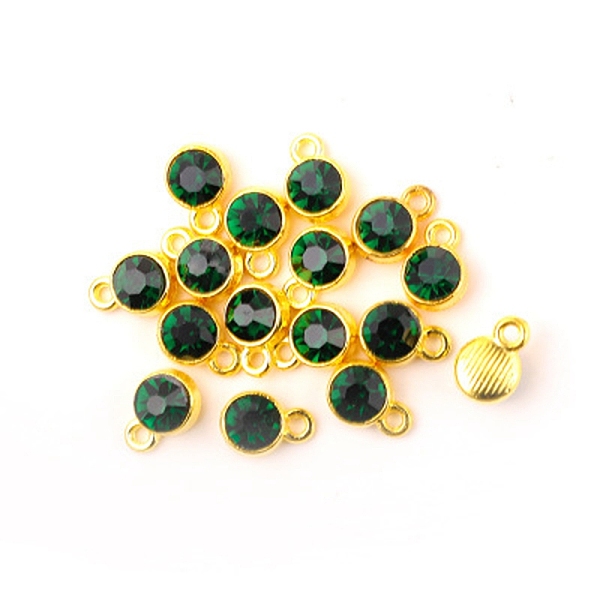PandaHall Alloy Charms, with Glass Rhinestone, Birthstone Charms, Cadmium Free & Lead Free, Flat Round, Golden, Emerald, 10x7x5.3mm, Hole..., Green
PandaHall Alloy Charms, with Glass Rhinestone, Birthstone Charms, Cadmium Free & Lead Free, Flat Round, Golden, Emerald, 10x7x5.3mm, Hole..., Green