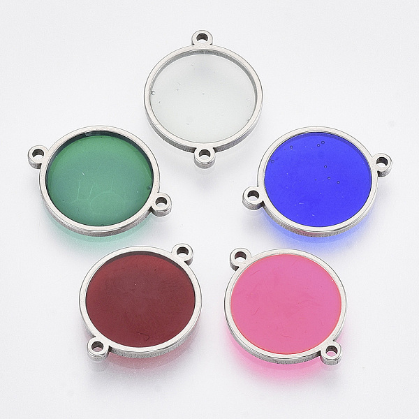 PandaHall 201 Stainless Steel Links connectors, with Epoxy Resin, Flat Round, Mixed Color, Stainless Steel Color, 18x14x1.5mm, Hole: 1.2mm..., Multicolor
PandaHall 201 Stainless Steel Links connectors, with Epoxy Resin, Flat Round, Mixed Color, Stainless Steel Color, 18x14x1.5mm, Hole: 1.2mm..., Multicolor