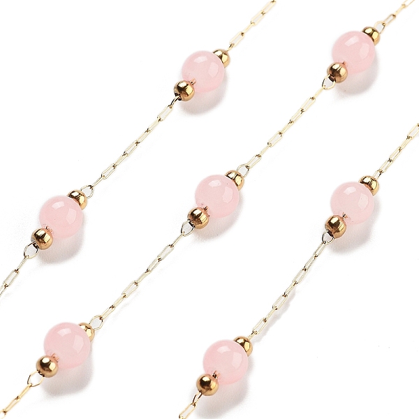 PandaHall Handmade Round Dyed Natural Malaysia Jade Beaded Chains, with Ion Plating(IP) 304 Stainless Steel Paperclip Chains, Unwelded, Real...
PandaHall Handmade Round Dyed Natural Malaysia Jade Beaded Chains, with Ion Plating(IP) 304 Stainless Steel Paperclip Chains, Unwelded, Real...