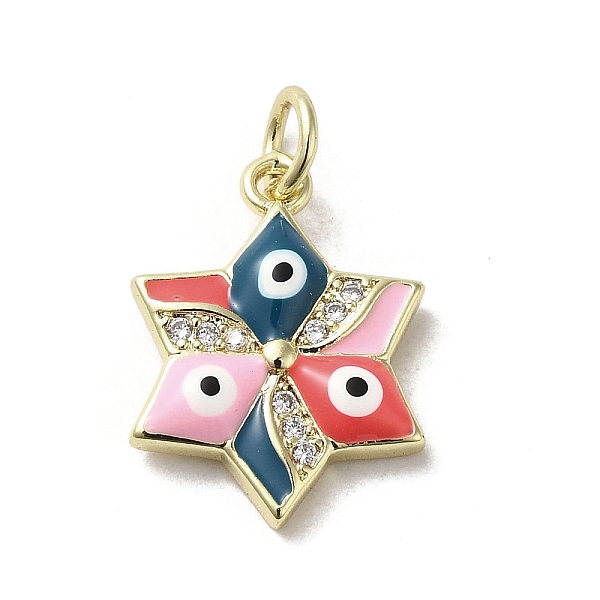 PandaHall Brass Micro Pave Cubic Zirconia Pendants, with Enamel, with Jump Ring, Real 18K Gold Plated, Star with Evil Eye, Pink...
PandaHall Brass Micro Pave Cubic Zirconia Pendants, with Enamel, with Jump Ring, Real 18K Gold Plated, Star with Evil Eye, Pink...