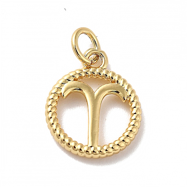 PandaHall Brass Charms, Cadmium Free & Lead Free, Real 18K Gold Plated, Ring with Twelve Constellations, Aries, 14.5x12x2mm, Hole: 3.4mm...
PandaHall Brass Charms, Cadmium Free & Lead Free, Real 18K Gold Plated, Ring with Twelve Constellations, Aries, 14.5x12x2mm, Hole: 3.4mm...