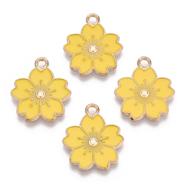 PandaHall Alloy Enamel Pendants, Sakura Flower, Light Gold, Gold, 20.5x17.5x1.5mm, Hole: 2mm Alloy+Enamel Flower Gold
PandaHall Alloy Enamel Pendants, Sakura Flower, Light Gold, Gold, 20.5x17.5x1.5mm, Hole: 2mm Alloy+Enamel Flower Gold