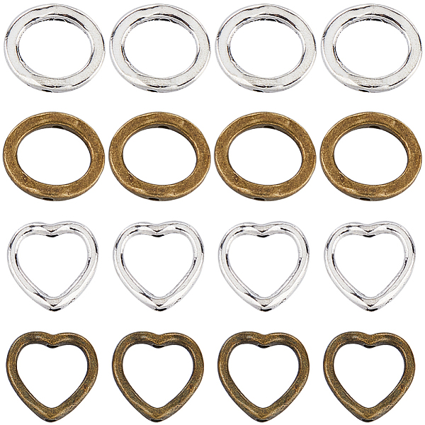 PandaHall SUNNYCLUE 80Pcs 4 Styles Tibetan Style Alloy Bead Frames, Heart & Ring, Mixed Color, 13.5~15x13~13.5x1~3.5mm, Hole: 1.5mm...
PandaHall SUNNYCLUE 80Pcs 4 Styles Tibetan Style Alloy Bead Frames, Heart & Ring, Mixed Color, 13.5~15x13~13.5x1~3.5mm, Hole: 1.5mm...