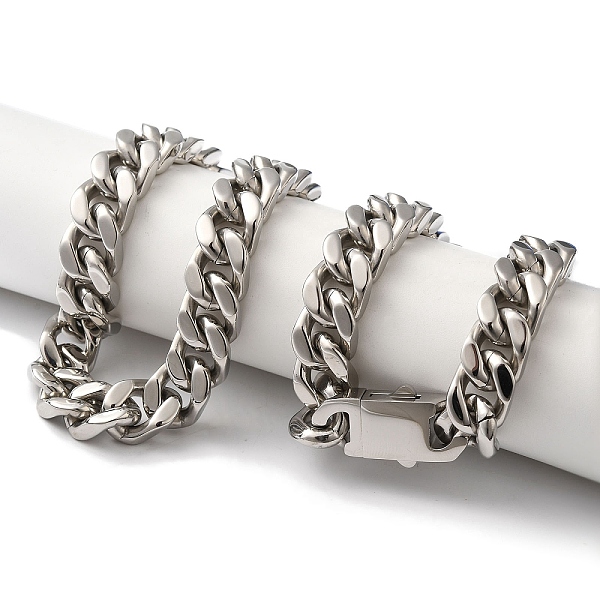 PandaHall 201 Stainless Steel Cuban Link Chain Necklaces, Stainless Steel Color, 20 inch(50.8cm) 201 Stainless Steel
PandaHall 201 Stainless Steel Cuban Link Chain Necklaces, Stainless Steel Color, 20 inch(50.8cm) 201 Stainless Steel