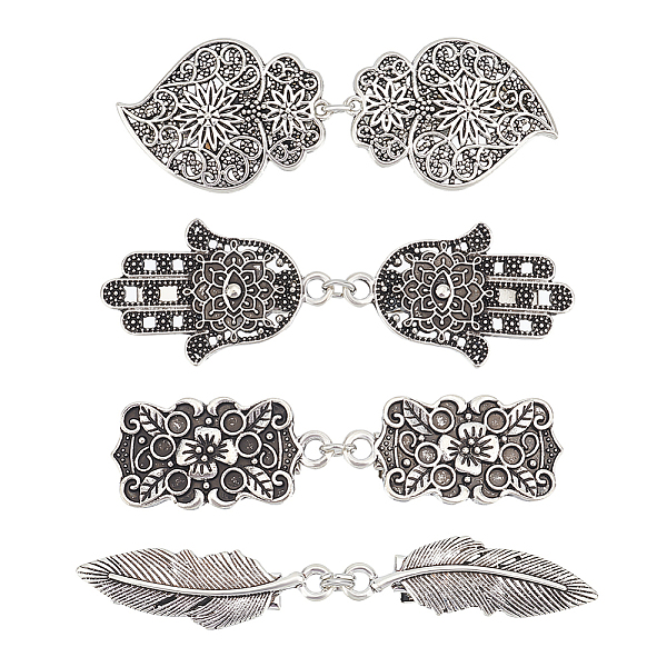PandaHall AHADEMAKER Heart & Feather & Flower & Hamsa Hand Vintage Alloy Cardigan Clips, Sweater Collar Badges with Iron Clips, Antique...
PandaHall AHADEMAKER Heart & Feather & Flower & Hamsa Hand Vintage Alloy Cardigan Clips, Sweater Collar Badges with Iron Clips, Antique...