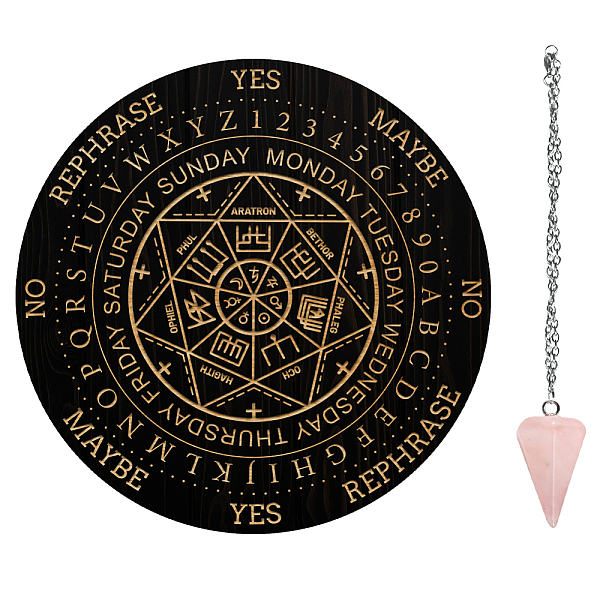 PandaHall AHADEMAKER 1Pc Wood Pendulum Board, 1Pc 304 Stainless Steel Cable Chain Necklaces, 1Pc Natural Rose Quartz Stone Pendants, for...
PandaHall AHADEMAKER 1Pc Wood Pendulum Board, 1Pc 304 Stainless Steel Cable Chain Necklaces, 1Pc Natural Rose Quartz Stone Pendants, for...