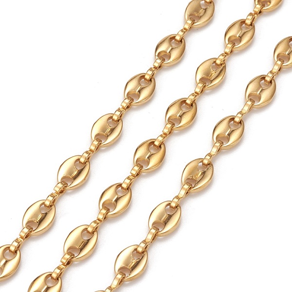 PandaHall 3.28 Feet Ion Plating(IP) 304 Stainless Steel Coffee Bean Chains, Unwelded, Golden, 7.3x5.2x1.4mm 304 Stainless Steel
PandaHall 3.28 Feet Ion Plating(IP) 304 Stainless Steel Coffee Bean Chains, Unwelded, Golden, 7.3x5.2x1.4mm 304 Stainless Steel