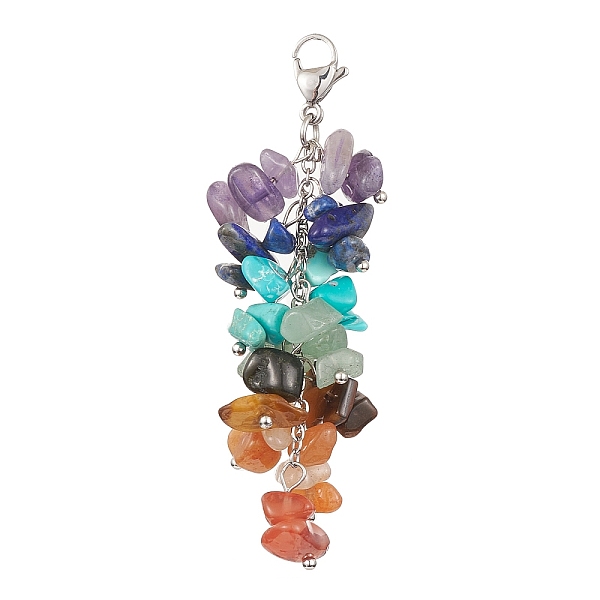 PandaHall Chakra Natural & Synthetic Mixed Gemstone Chip Beaded Pendant Decorations, 304 Stainless Steel Lobster Claw Clasps, 69mm Mixed...
PandaHall Chakra Natural & Synthetic Mixed Gemstone Chip Beaded Pendant Decorations, 304 Stainless Steel Lobster Claw Clasps, 69mm Mixed...