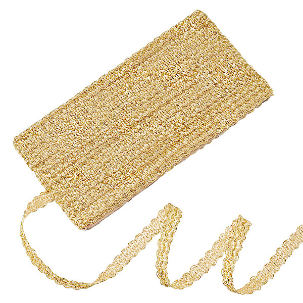 PandaHall Metallic Polyester Braided Lace Trim Ribbons, DIY Crafts, for Curtain, Clothing, Sofa Decoration, Wave Pattern, Gold, 5/8 inch...
PandaHall Metallic Polyester Braided Lace Trim Ribbons, DIY Crafts, for Curtain, Clothing, Sofa Decoration, Wave Pattern, Gold, 5/8 inch...