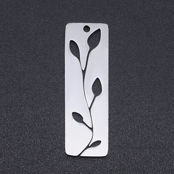 PandaHall 201 Stainless Steel Pendants, Rectangle with Leaf, Stainless Steel Color, 28x9x1mm, Hole: 1.4mm 201 Stainless Steel Rectangle
PandaHall 201 Stainless Steel Pendants, Rectangle with Leaf, Stainless Steel Color, 28x9x1mm, Hole: 1.4mm 201 Stainless Steel Rectangle