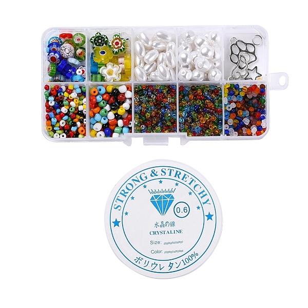 PandaHall DIY Bracelet Jewelry Set Making, Flat Round & Flower Glass Beads with Geometry ABS Plastic Pearl Beads, Iron Findings, Glass Seed..., Multicolor
PandaHall DIY Bracelet Jewelry Set Making, Flat Round & Flower Glass Beads with Geometry ABS Plastic Pearl Beads, Iron Findings, Glass Seed..., Multicolor