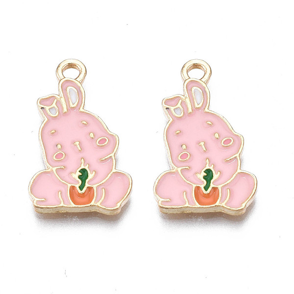 PandaHall Alloy Enamel Pendants, Cadmium Free & Nickel Free & Lead Free, Light Gold, Rabbit with Carrot, Pink, 21.5x13x2mm, Hole: 2mm...
PandaHall Alloy Enamel Pendants, Cadmium Free & Nickel Free & Lead Free, Light Gold, Rabbit with Carrot, Pink, 21.5x13x2mm, Hole: 2mm...