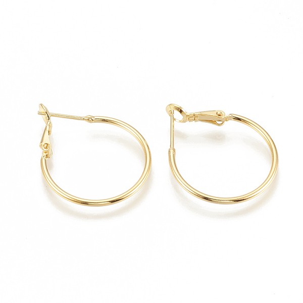 PandaHall Brass Hoop Earrings, Nickel Free, Golden, 30x24.5x1.5mm, Pin: 0.7mm Brass
PandaHall Brass Hoop Earrings, Nickel Free, Golden, 30x24.5x1.5mm, Pin: 0.7mm Brass