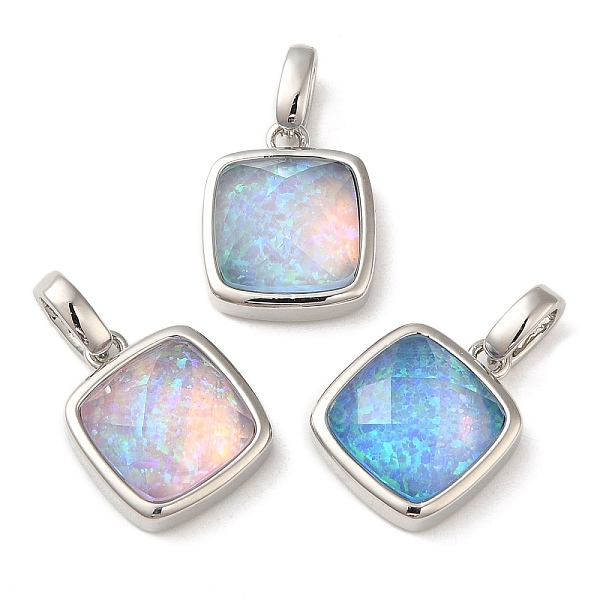 PandaHall Rack Plating Brass with Synthetic Opal Pendants, Square, Mixed Color, 14x11x5.5mm, Hole: 5mm Brass Square Multicolor
PandaHall Rack Plating Brass with Synthetic Opal Pendants, Square, Mixed Color, 14x11x5.5mm, Hole: 5mm Brass Square Multicolor