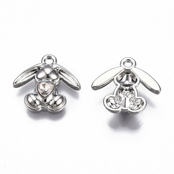 PandaHall Rack Plating Alloy Pendants, with Rhinestone, Cadmium Free & Lead Free, Platinum, Rabbit, Crystal, 17x18x4mm, Hole: 1.8mm..., Clear
PandaHall Rack Plating Alloy Pendants, with Rhinestone, Cadmium Free & Lead Free, Platinum, Rabbit, Crystal, 17x18x4mm, Hole: 1.8mm..., Clear