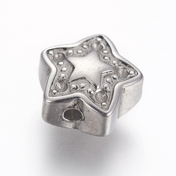 PandaHall 304 Stainless Steel Beads, Star, Stainless Steel Color, 10.8~11.3x11.3~11.7x5mm, Hole: 1.6mm 304 Stainless Steel Star
PandaHall 304 Stainless Steel Beads, Star, Stainless Steel Color, 10.8~11.3x11.3~11.7x5mm, Hole: 1.6mm 304 Stainless Steel Star