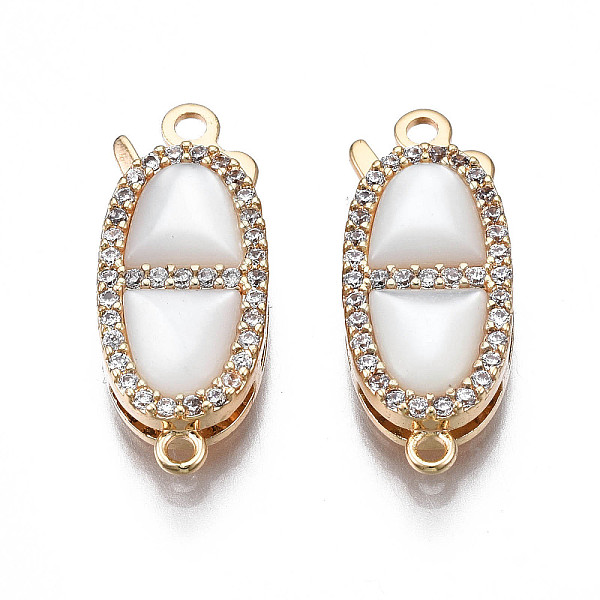 PandaHall Brass Micro Pave Clear Cubic Zirconia Fishhook Clasps, with Shell, Nickel Free, Oval, Real 18K Gold Plated, 20.5x8x4mm, Hole...
PandaHall Brass Micro Pave Clear Cubic Zirconia Fishhook Clasps, with Shell, Nickel Free, Oval, Real 18K Gold Plated, 20.5x8x4mm, Hole...