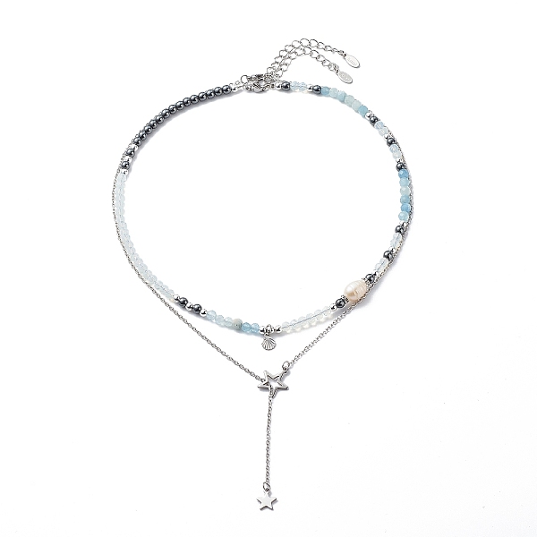 PandaHall 2Pcs 2 Style 304 Stainless Steel Shell & Star Charms Lariat Necklaces Set with Natural Pearl, Opalite & Natural Aquamarine &...
PandaHall 2Pcs 2 Style 304 Stainless Steel Shell & Star Charms Lariat Necklaces Set with Natural Pearl, Opalite & Natural Aquamarine &...