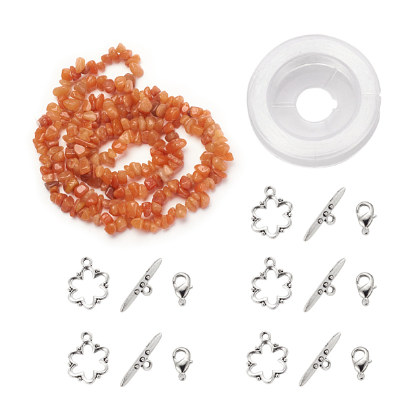 PandaHall DIY Bracelets Necklaces Jewelry Sets, Natural Red Aventurine Chips Beads Strands, Toggle Clasps, Lobster Claw Clasps and Elastic...
PandaHall DIY Bracelets Necklaces Jewelry Sets, Natural Red Aventurine Chips Beads Strands, Toggle Clasps, Lobster Claw Clasps and Elastic...