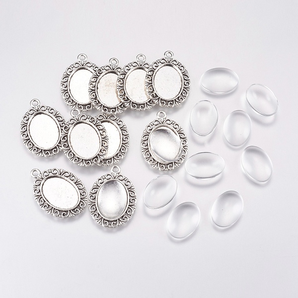 PandaHall DIY Pendant Making, with Tibetan Style Alloy Pendant Cabochon Settings and Clear Glass Cabochons, Oval, Antique Silver, Pendant...
PandaHall DIY Pendant Making, with Tibetan Style Alloy Pendant Cabochon Settings and Clear Glass Cabochons, Oval, Antique Silver, Pendant...