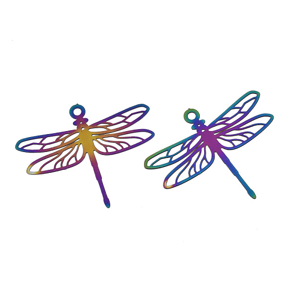 PandaHall Ion Plating(IP) 201 Stainless Steel Filigree Pendants, Etched Metal Embellishments, Dragonfly, Rainbow Color, 29x34.5x0.2mm, Hole...
PandaHall Ion Plating(IP) 201 Stainless Steel Filigree Pendants, Etched Metal Embellishments, Dragonfly, Rainbow Color, 29x34.5x0.2mm, Hole...